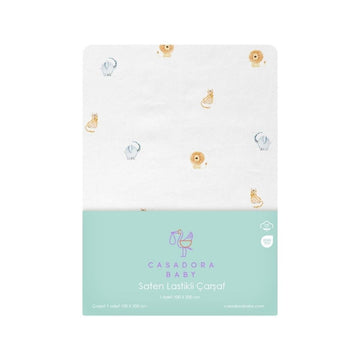 Safari 100% Cotton Satin Baby Fitted Sheet - 100x200 cm