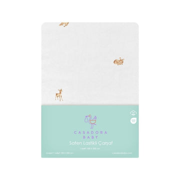 Gazelle 100% Cotton Satin Elastic Baby Sheet - 100 x 200 cm