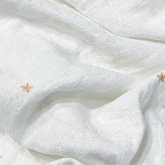 Stars Big &amp; Bold Washed Muslin Blanket - 120x120 cm