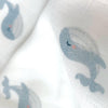 Aqua Embroidered 100% Cotton Muslin Blanket Set (90x90 cm 2-piece)