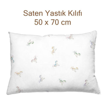 Astra 100% Pamuk Saten Bebek Yastık Kılıfı - 50x70 cm