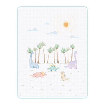 Dino 100% Cotton Double Sided Biased Muslin Blanket