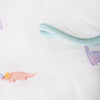 Dino 100% Cotton Double Sided Biased Muslin Blanket