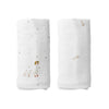 Feather Embroidered 100% Cotton Muslin Blanket Set (90x90 cm 2-Piece)