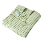 100% Cotton Baby Waffle Blanket - Mint - 90 x 120 cm