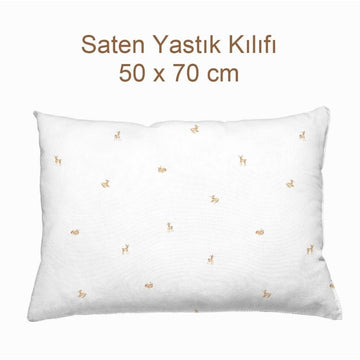 Gazelle 100% Pamuk Saten Bebek Yastık Kılıfı - 50x70 cm