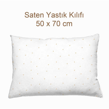 Stars 100% Pamuk Saten Bebek Yastık Kılıfı - 50x70 cm